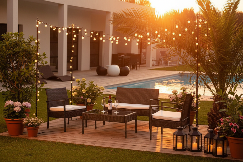 Backyard entertaining space