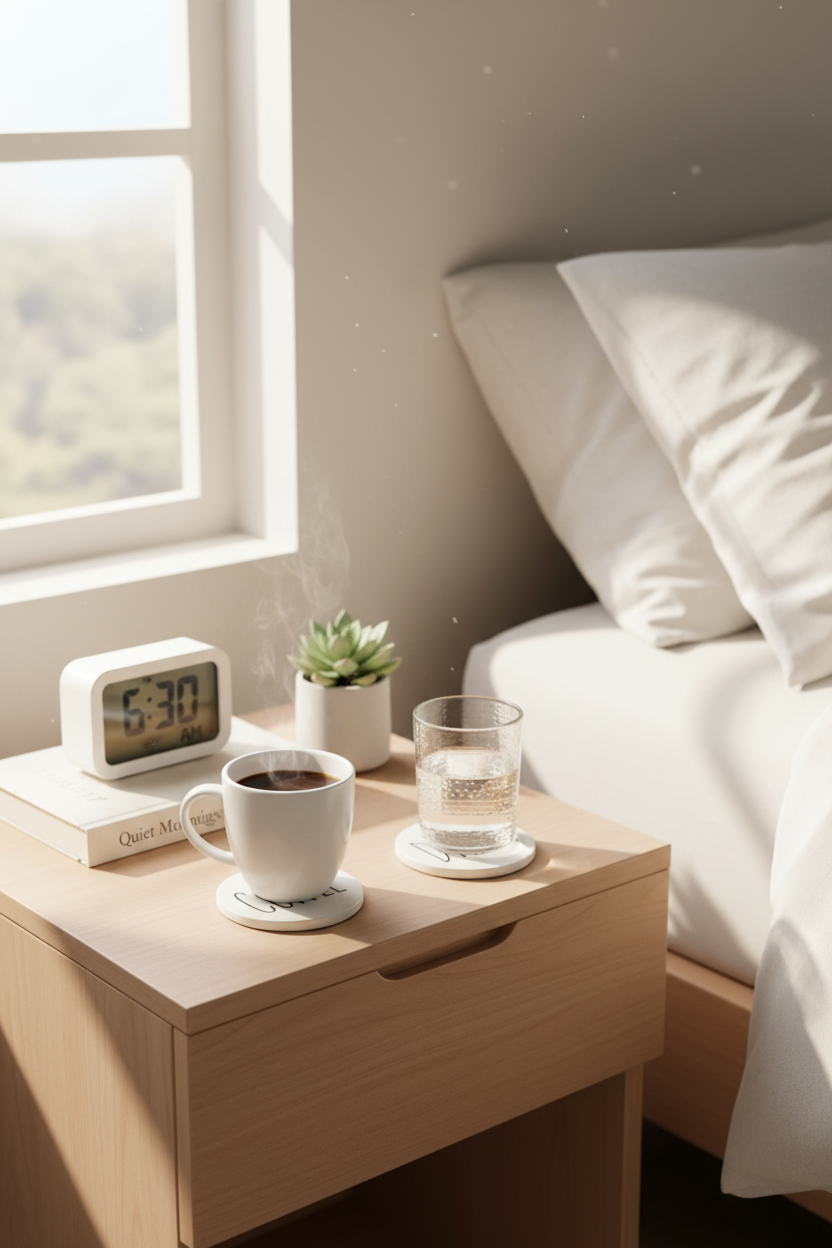 Bedroom nightstand styling