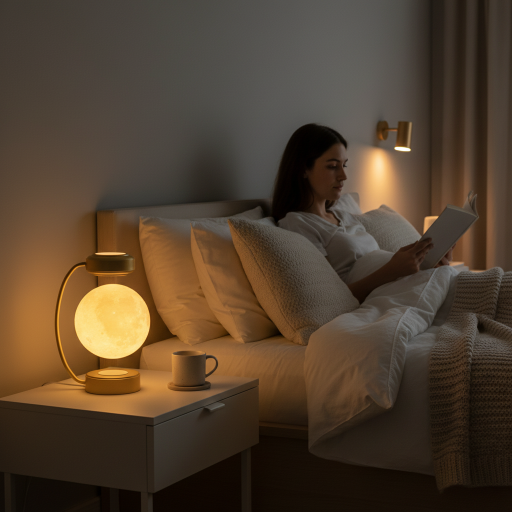 Bedside table nighttime reading