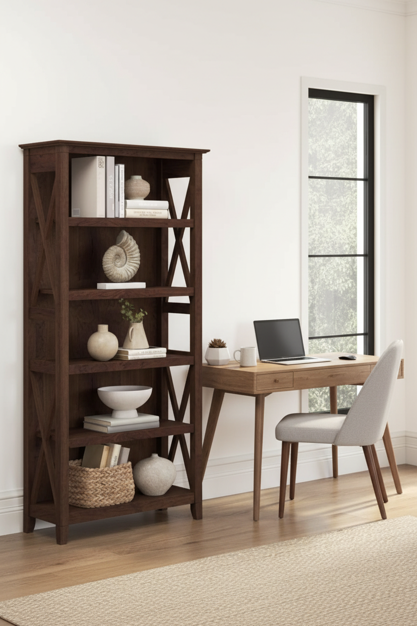 Bush bookcase in home office