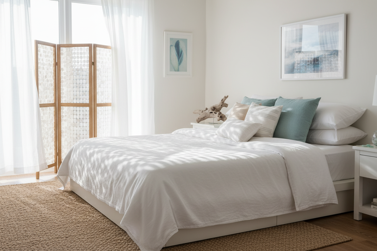 Capiz Shell Screen - Sunlit Bedroom