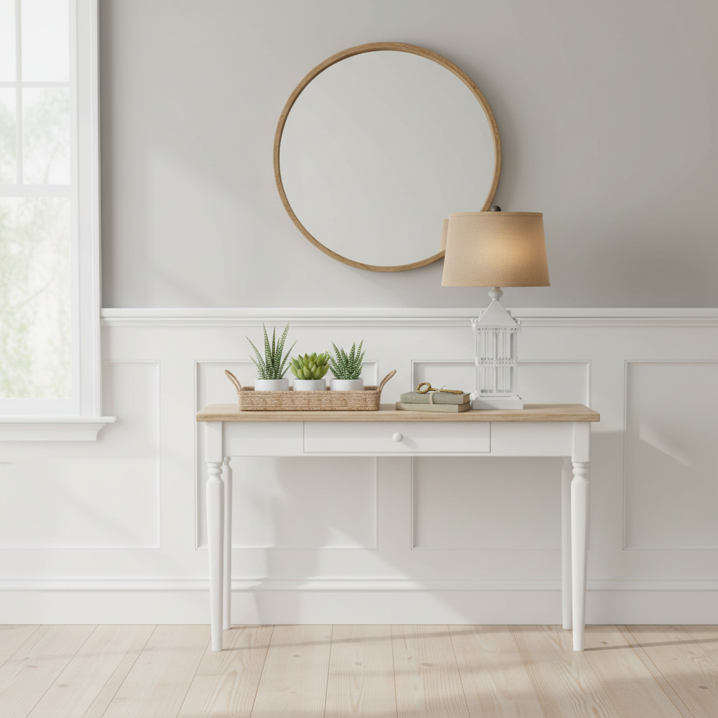 Castle lamp in entryway