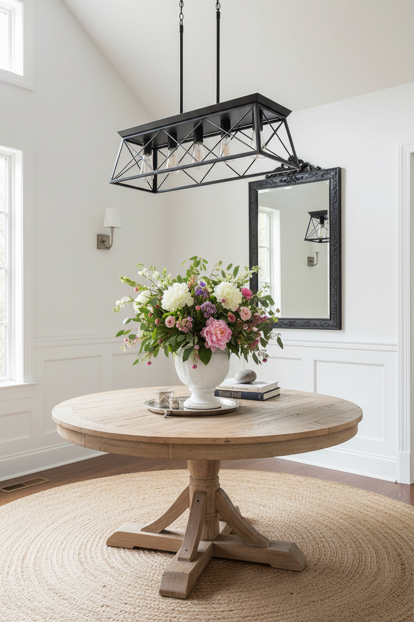 Chandelier in elegant foyer