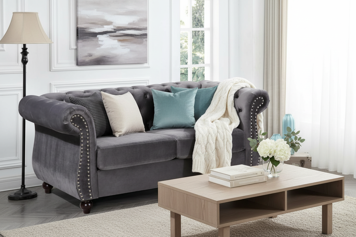 Chesterfield Loveseat - Contemporary Styling