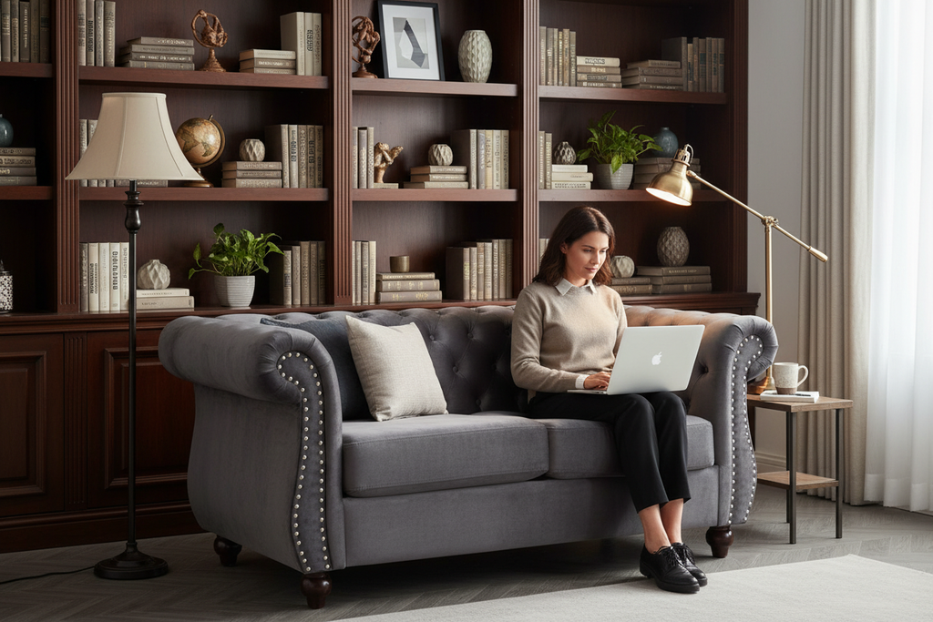 Chesterfield Loveseat - Study Workspace