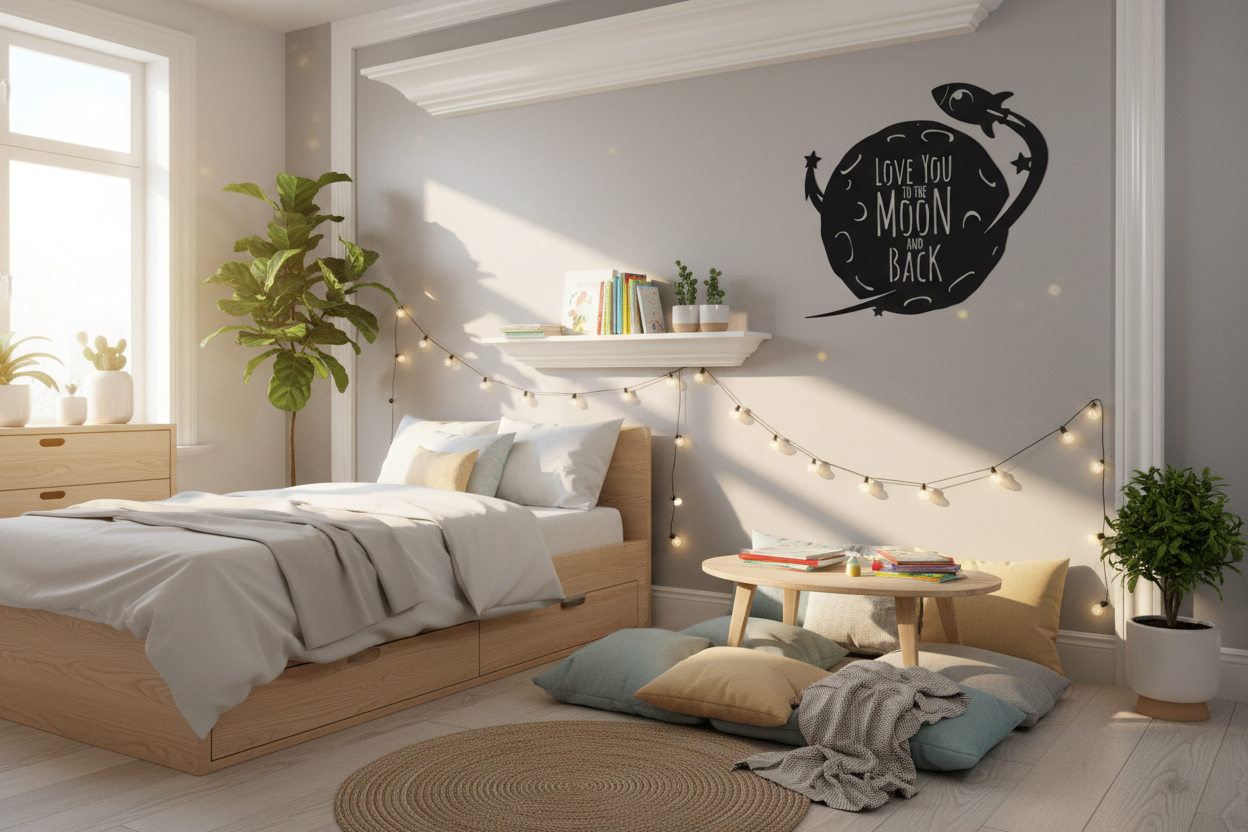 Child's bedroom reading nook