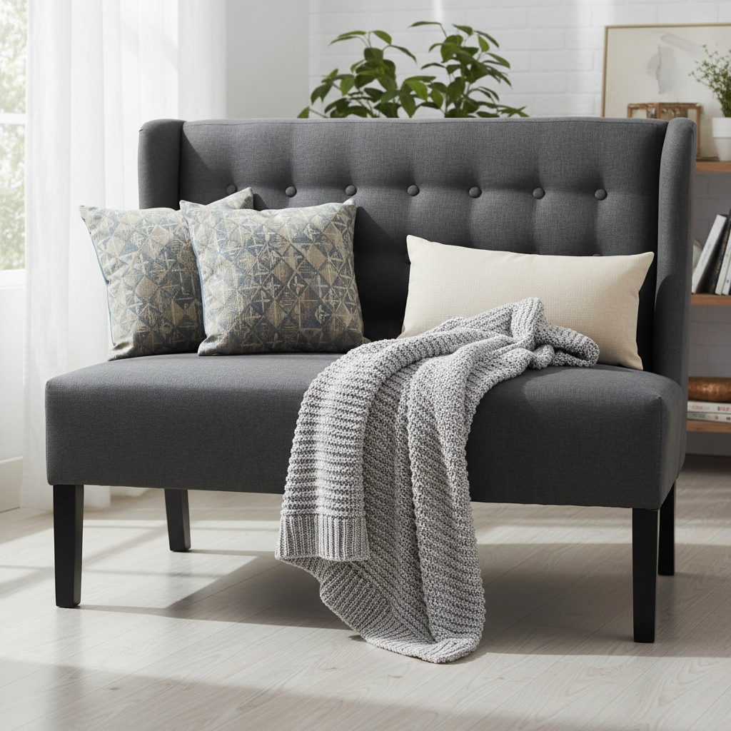 Close-up of button tufting detail