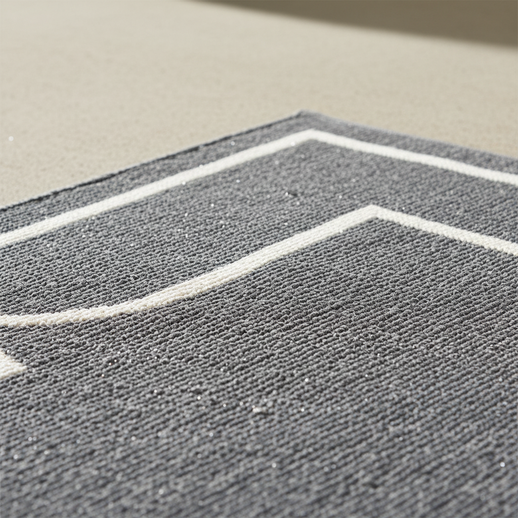 Close-up of hand hooked texture