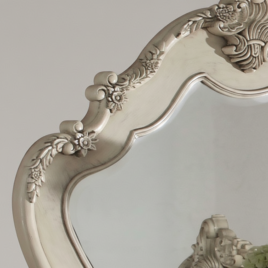 Close-up of intricate floral carvings