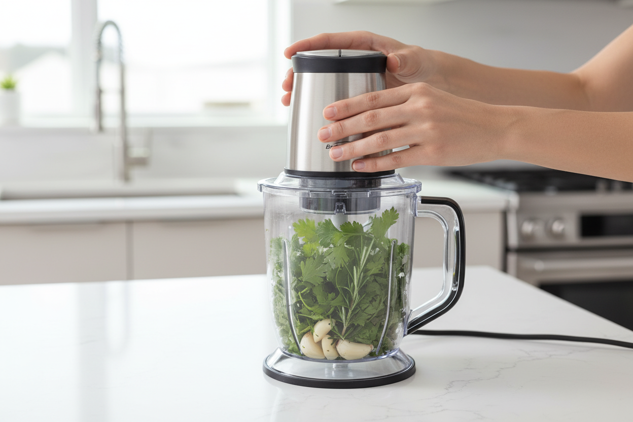 Close-up side angle with hands