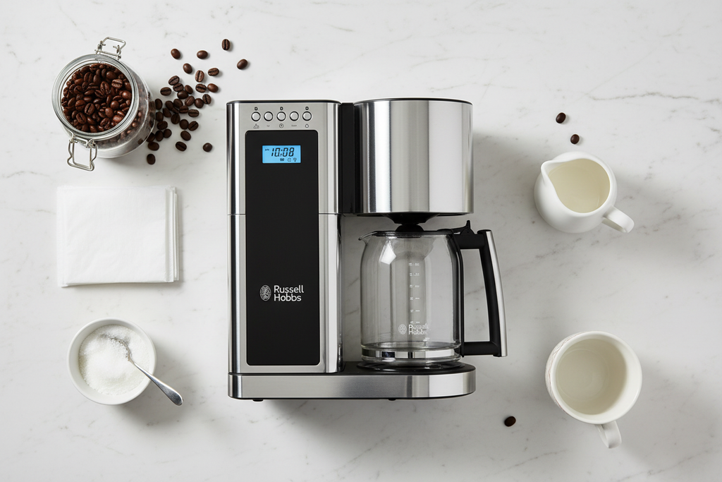 Coffee station flat lay