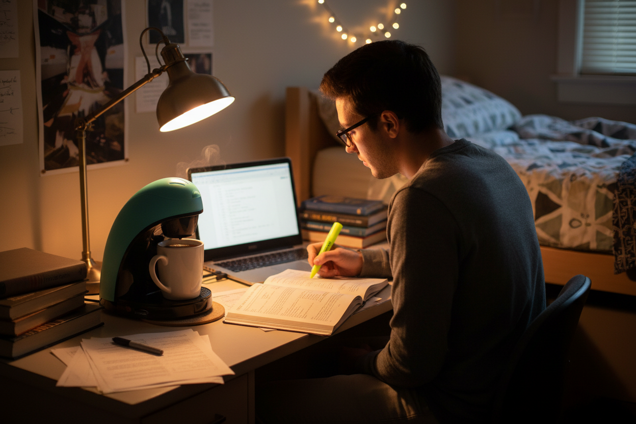 College dorm room setup