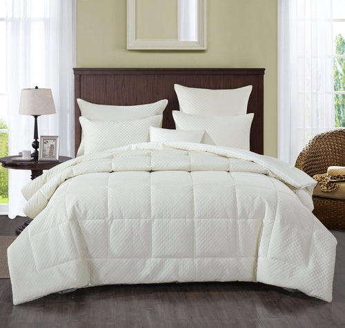 DaDa Bedding Dreamy Soft Velvet Ivory White Plush Velour Tufted