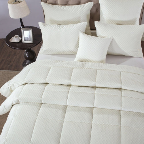 DaDa Bedding Dreamy Soft Velvet Ivory White Plush Velour Tufted