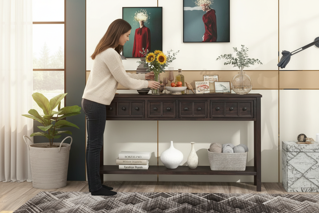 Console Table - Arranging Decor