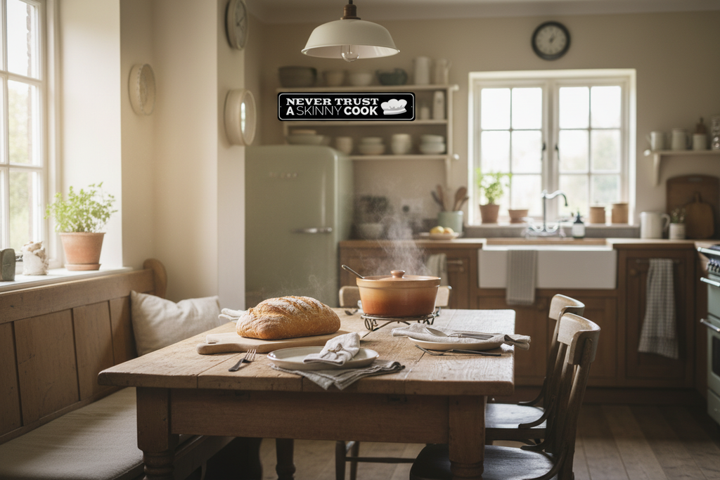 Cottage kitchen dining scene