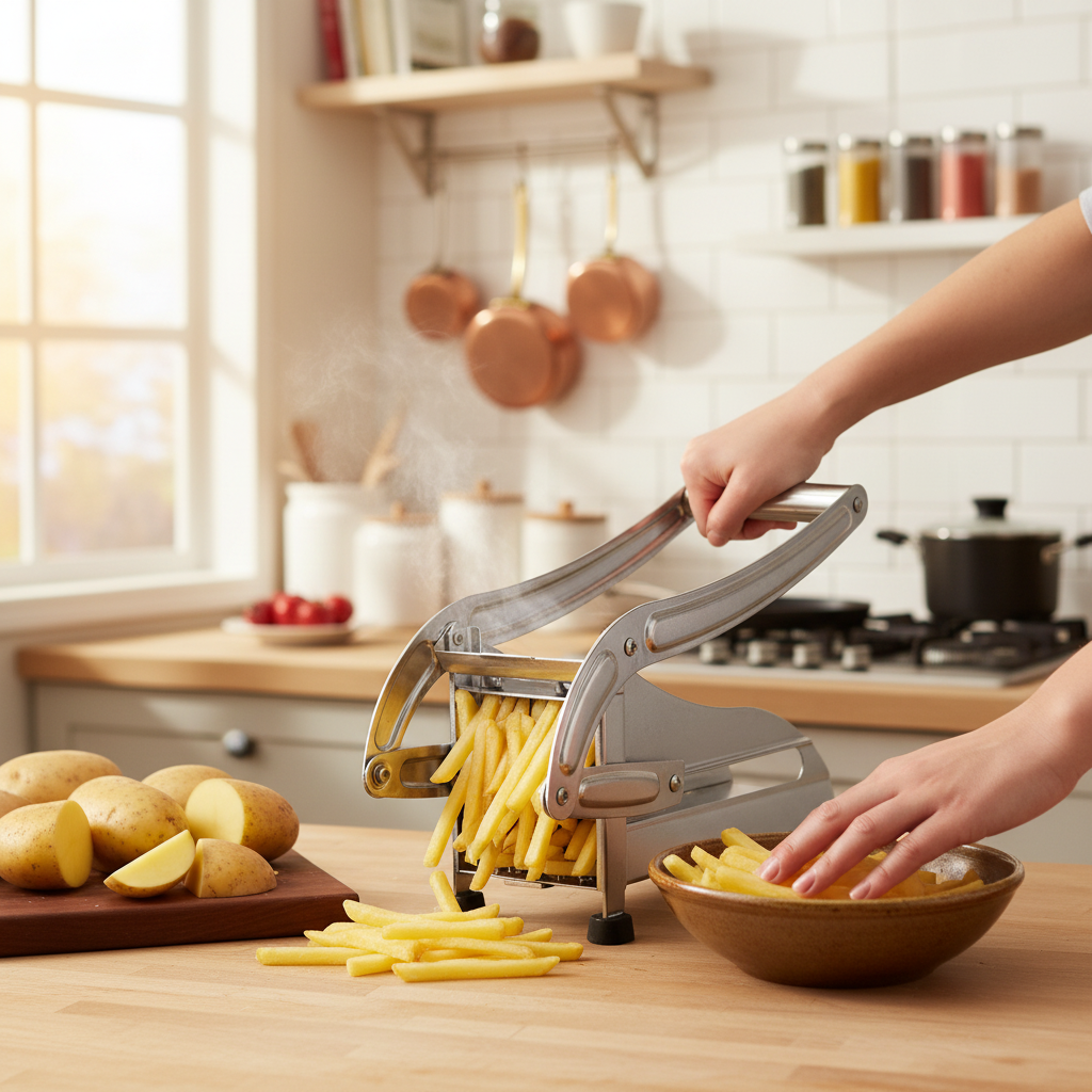 Cutter in action making fries