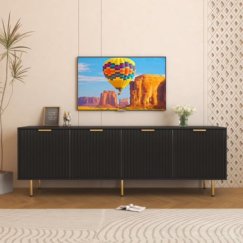 Black TV cabinet for 80 inch
