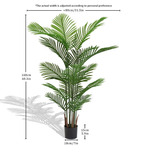 Artificial Areca Palm Plant 160cm Tall Faux Tropical Dypsis Lutescens