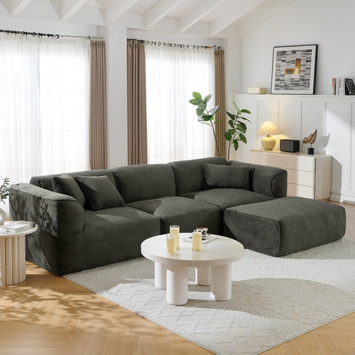 Double-Needle Cut Velvet Sofa