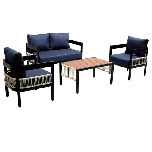 Outdoor Iron Sofa Set with Table