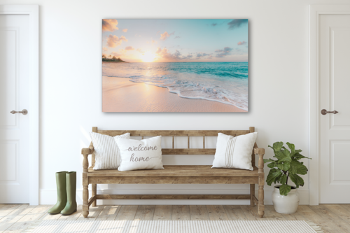 Glass Wall Art -Sea & Waves  (18x28 inches - 46x72cm)