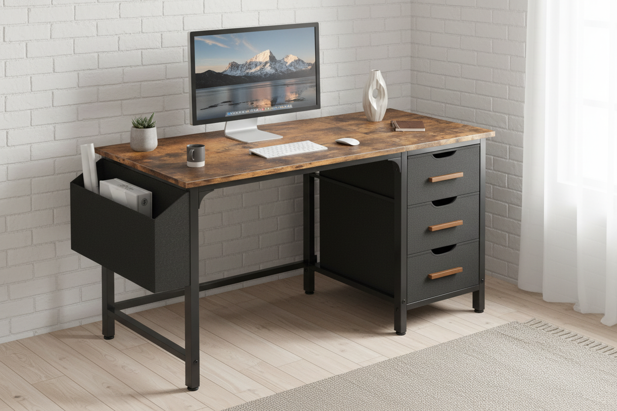 Desk in minimalist Scandinavian office