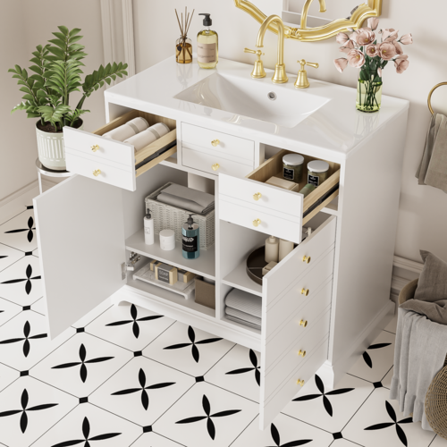 36'' Bathroom Vanity with Ceramic Sink Combo