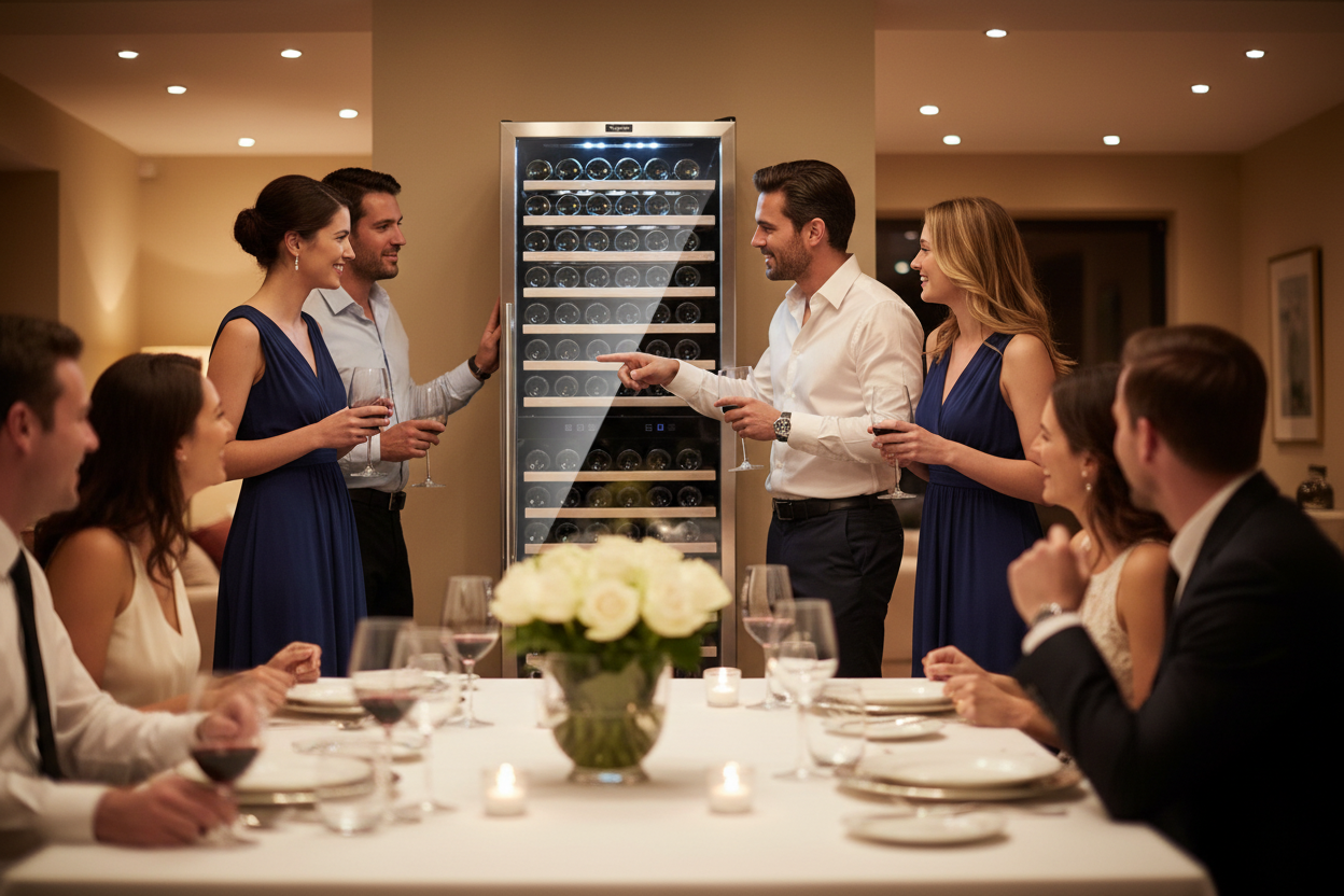 Dinner party entertaining scene