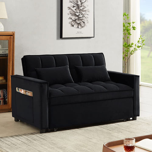 Velvet Adjustable Pull Out Sofa Bed