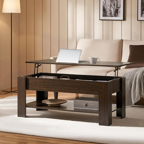 Lift Top Coffee Table with Hidden Compartment and Storage