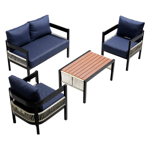 Outdoor Iron Sofa Set with Table
