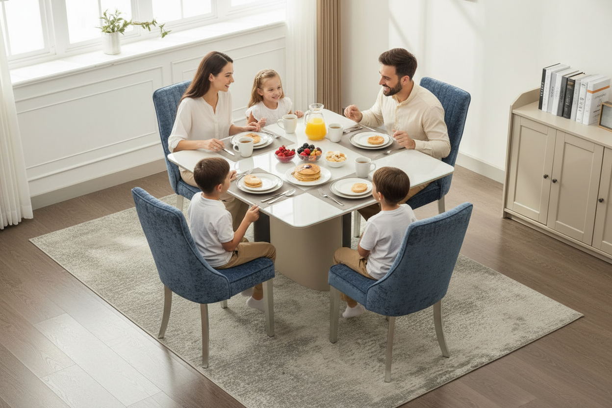 Family breakfast gathering