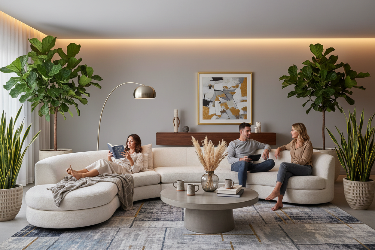 Family relaxing together