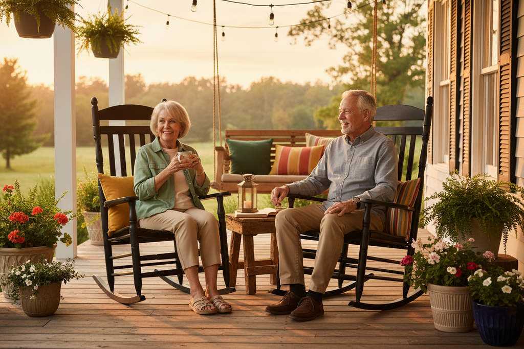 Farmhouse Sunset Couple