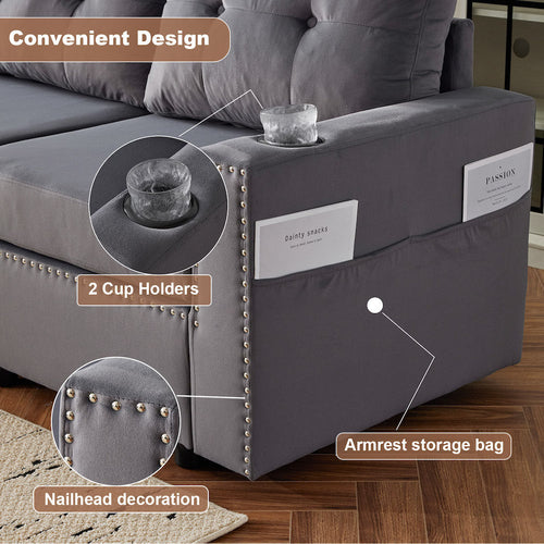 Velvet Modular Combination Sofa With Storage