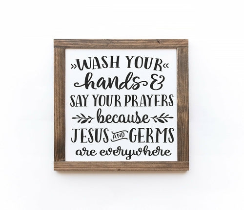 Wash Your Hands Bathroom Wood Signs