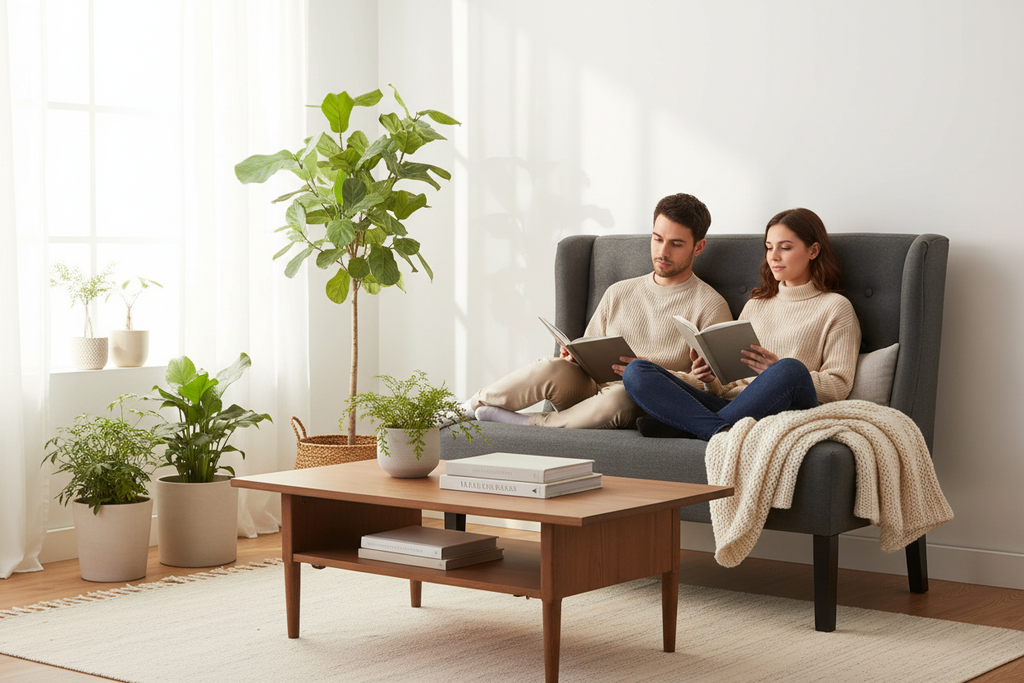 Loveseat in Scandinavian living room