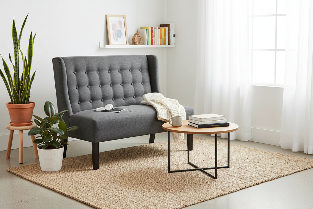 Loveseat in studio apartment