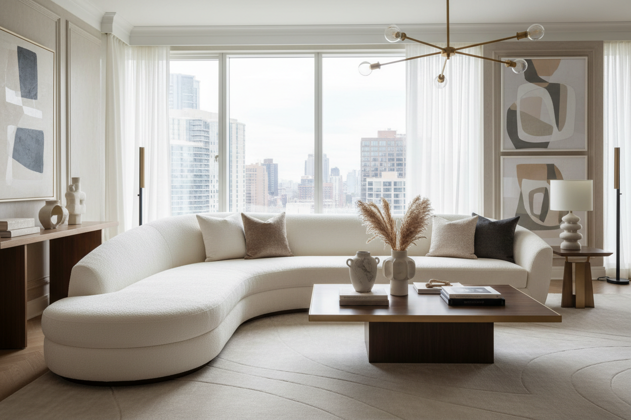 Luxury living room focal point