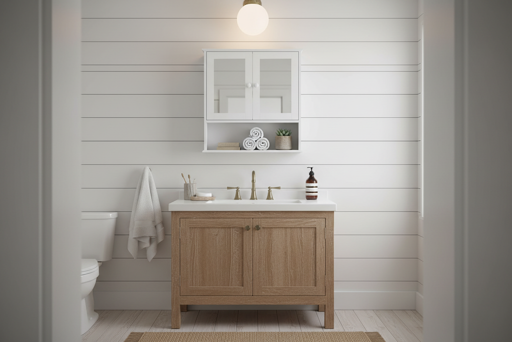 Modern farmhouse bathroom