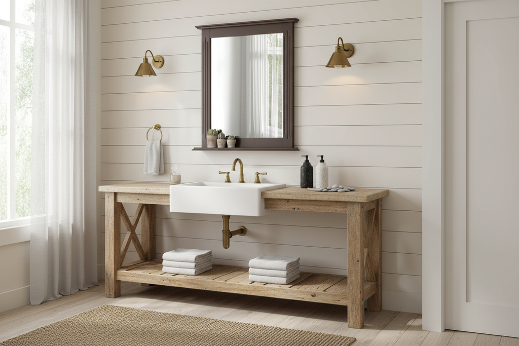Modern farmhouse bathroom