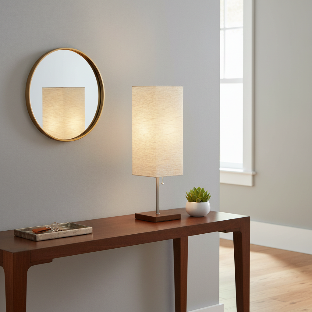 Modern lamp in entryway