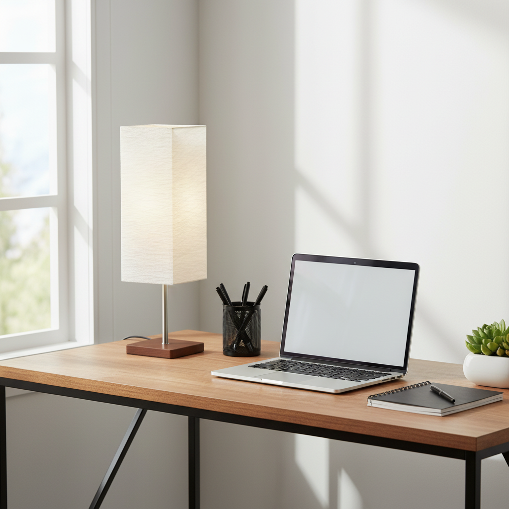 Modern lamp on office desk