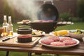 Outdoor BBQ prep scene