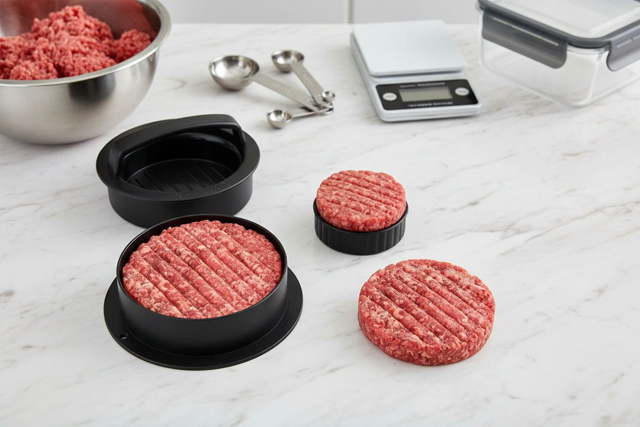 Overhead close-up of both press sizes