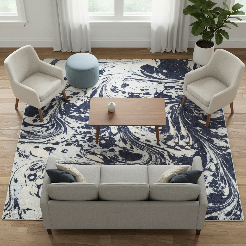 Overhead view with furniture