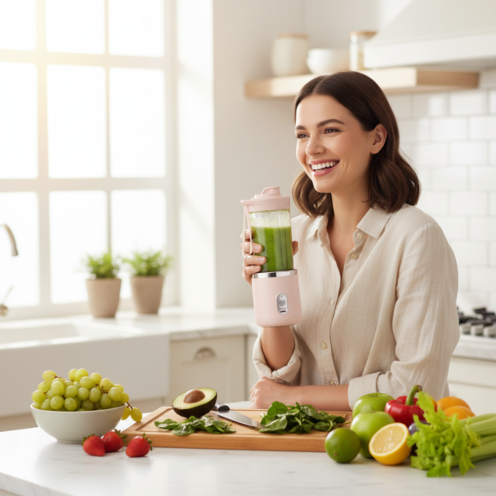 Person enjoying fresh smoothie