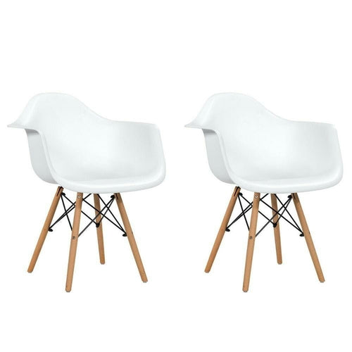 Set of 2 Mid Century Modern Molded Dining Arm Side Chair