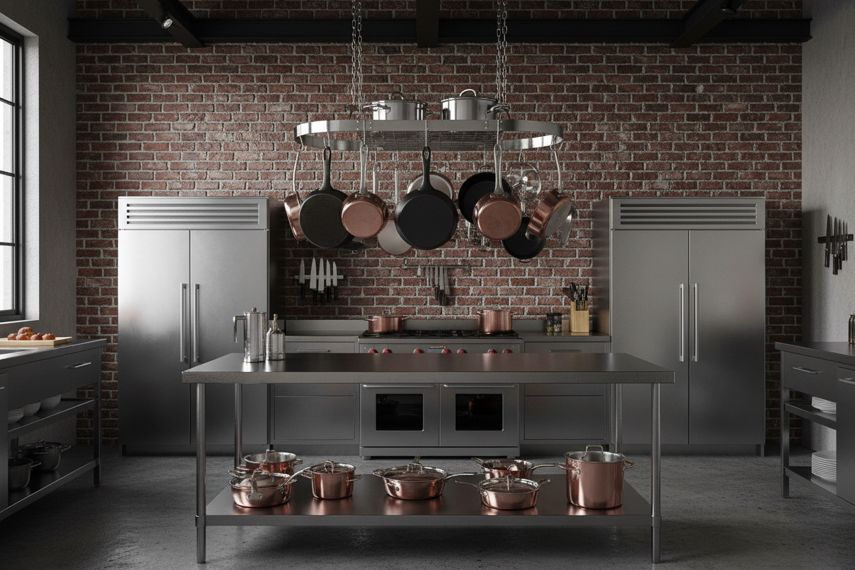 Professional-style kitchen setup